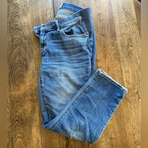 Hatch The Boyfriend Maternity jeans with distressed detailing